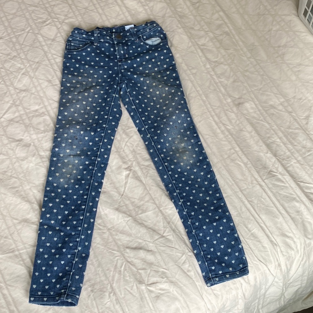 Heart pattern Jeans with stretch size 7